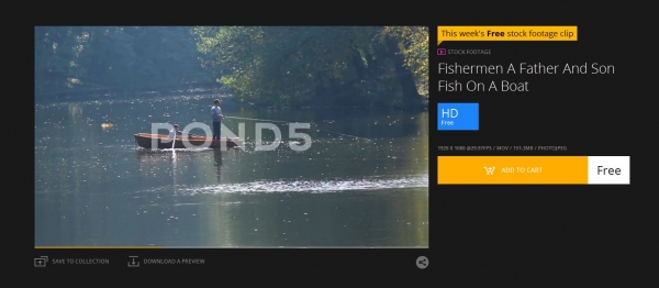 Бесплатный стоковый видео-ролик недели от микростока POND 5: отец и сын ловят рыбу с лодки