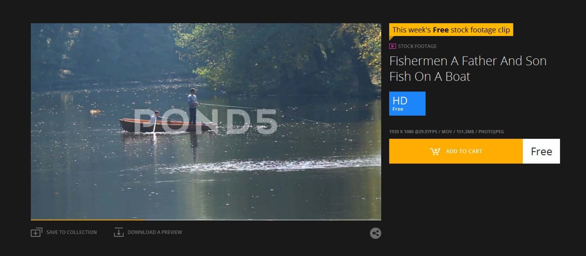 Бесплатный стоковый видео-ролик недели от микростока POND 5: отец и сын ловят рыбу с лодки
